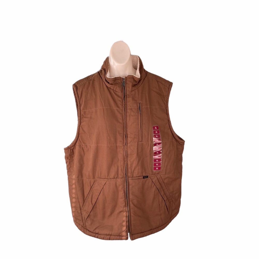 Lee premium select sherpa lined workwear brown canvas vest XL